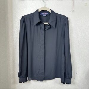 Louis Vuitton Uniforms Black Shirt 38 Minimalist Designer Luxury Silky Sheer